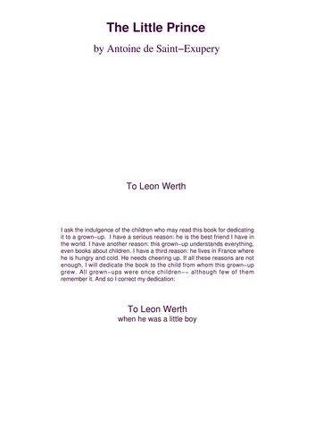 The Little Prince by Antoine de Saint-Exupéry